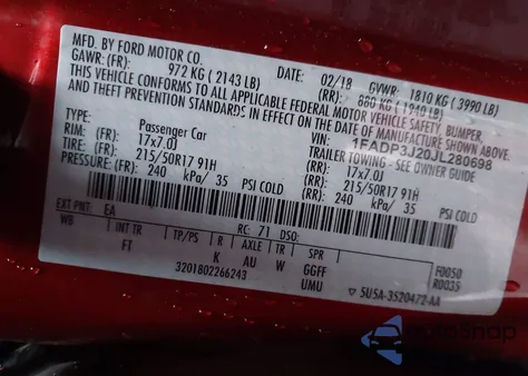 2018 Ford Focus Titanium из США, поврежденный, VIN 1FADP3J20JL280698